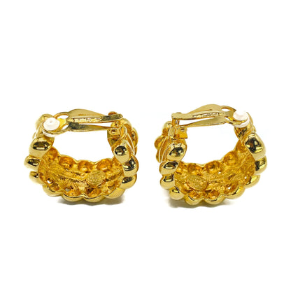 GIVENCHY Vintage Gold Plated Clip On Earrings 1980s