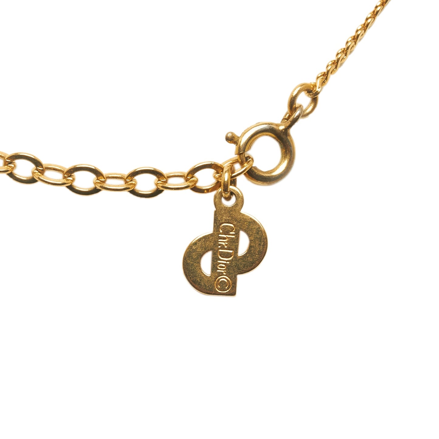 DIOR CD Logo Pendant Necklace Costume Necklace