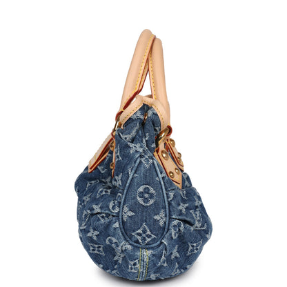 Vintage Louis Vuitton Blue Monogram Denim Pleaty