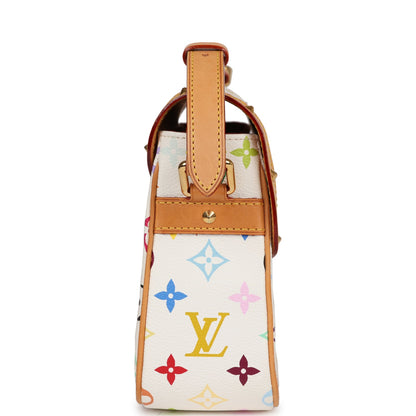 Vintage Louis Vuitton Sologne White Multicolor Canvas Gold Hardware