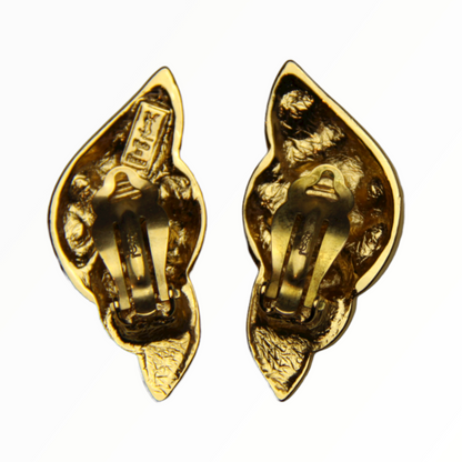 Yves Saint Laurent vintage shell ear clips  - 1990s