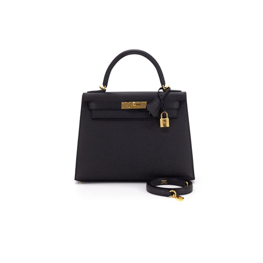 Hermes Kelly 28 Noir epsom sellier - Y Stamp