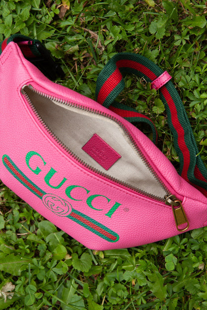 GUCCI Logo Belt Bag Pink