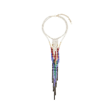 CHANEL 2019 Rainbow Rhinestone Necklace