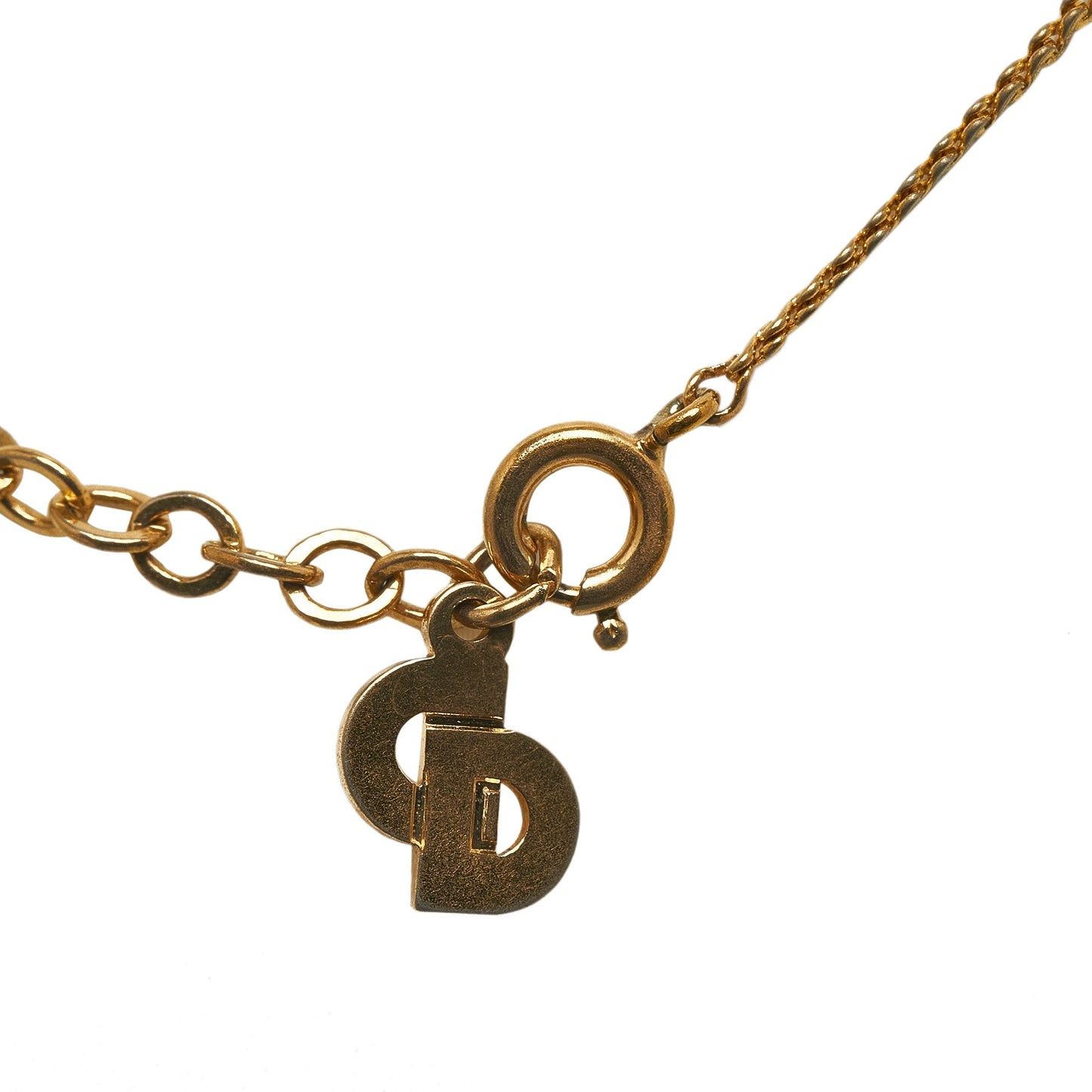 DIOR Logo Pendant Necklace Costume Necklace