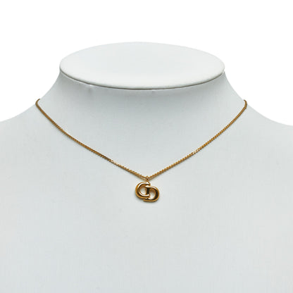 DIOR Logo Pendant Necklace Costume Necklace