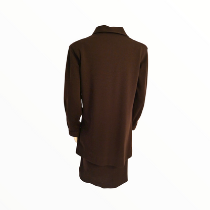 Yves Saint Laurent Rive Gauche vintage brown woolen set - M - 1980s