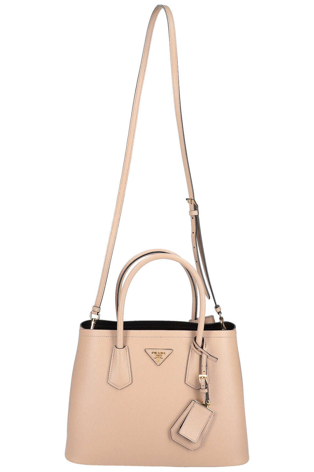 PRADA Saffiano Double Bag Beige