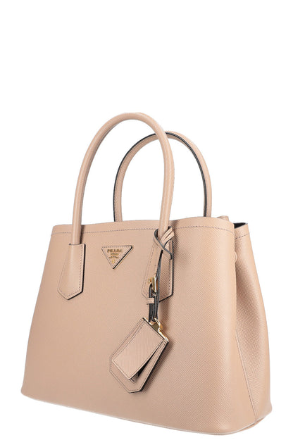 PRADA Saffiano Double Bag Beige