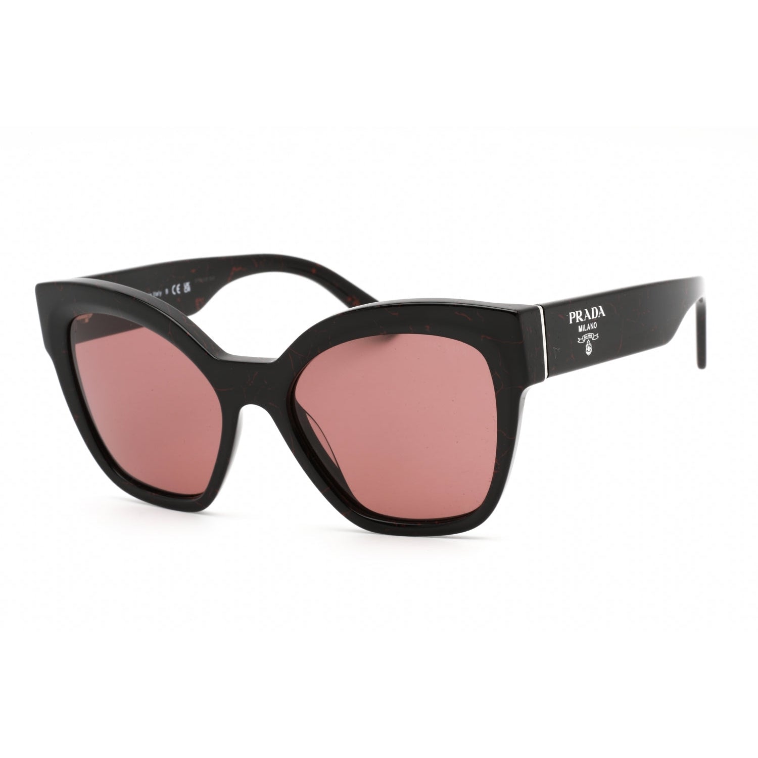 Prada 0PR 17ZS Sunglasses Black / Red Dark violet-AmbrogioShoes