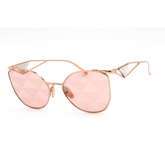 Prada 0PR 50ZS Sunglasses Pink Gold / Pink Tampo Triangles Silver-AmbrogioShoes