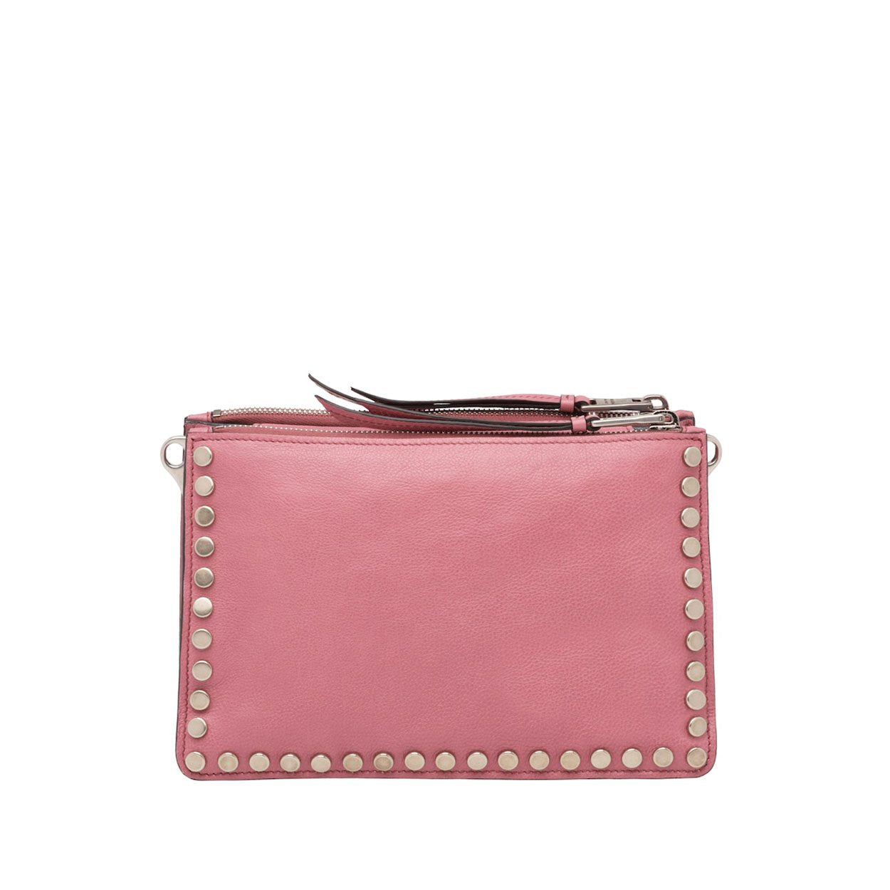 Prada 1BH077-PEO Etiquette Women's Lotus Pink Glace Calf-Skin Leather Shoulder Bag (PR1009)