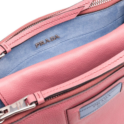 Prada 1BH077-PEO Etiquette Women's Lotus Pink Glace Calf-Skin Leather Shoulder Bag (PR1009)