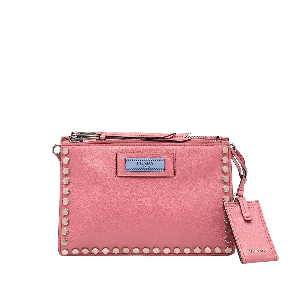 Prada 1BH077-PEO Etiquette Women's Lotus Pink Glace Calf-Skin Leather Shoulder Bag (PR1009)