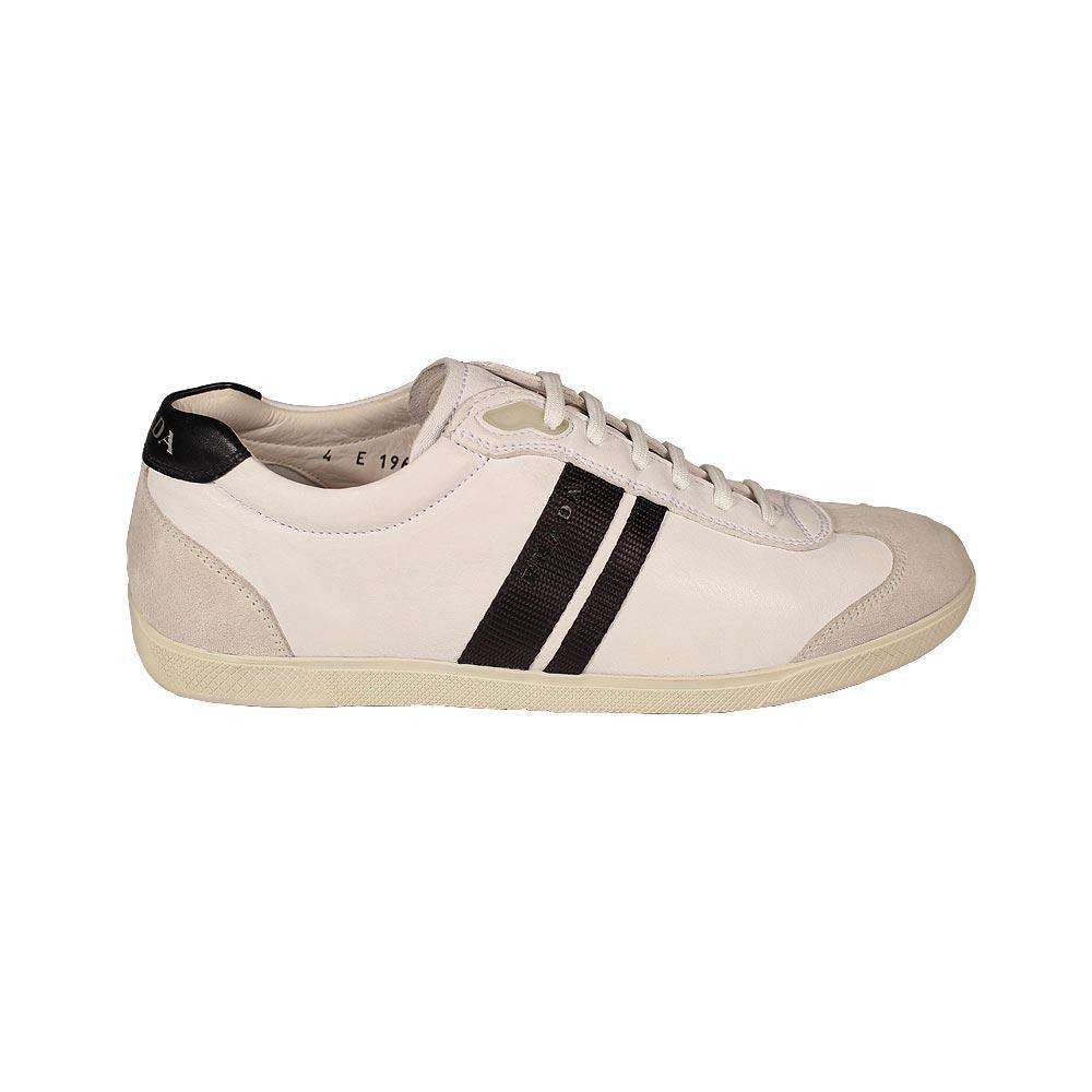 Prada Milano Men's Designer Shoes White Sneakers (PRM68)