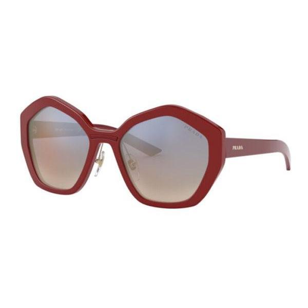 Prada PR 08XS Sunglasses Red / Blue Gradient / Black / Mirrored Orange (S) Women's