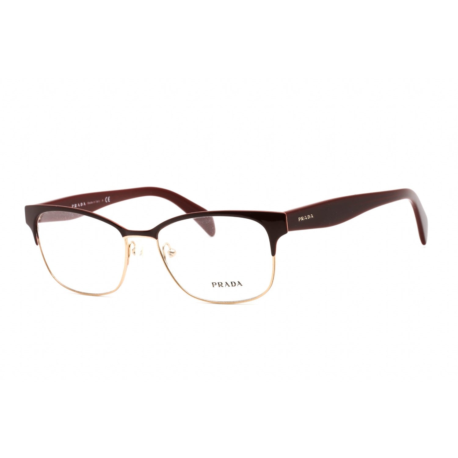 Prada PR65RV Eyeglasses Burgundy / Clear Lens-AmbrogioShoes