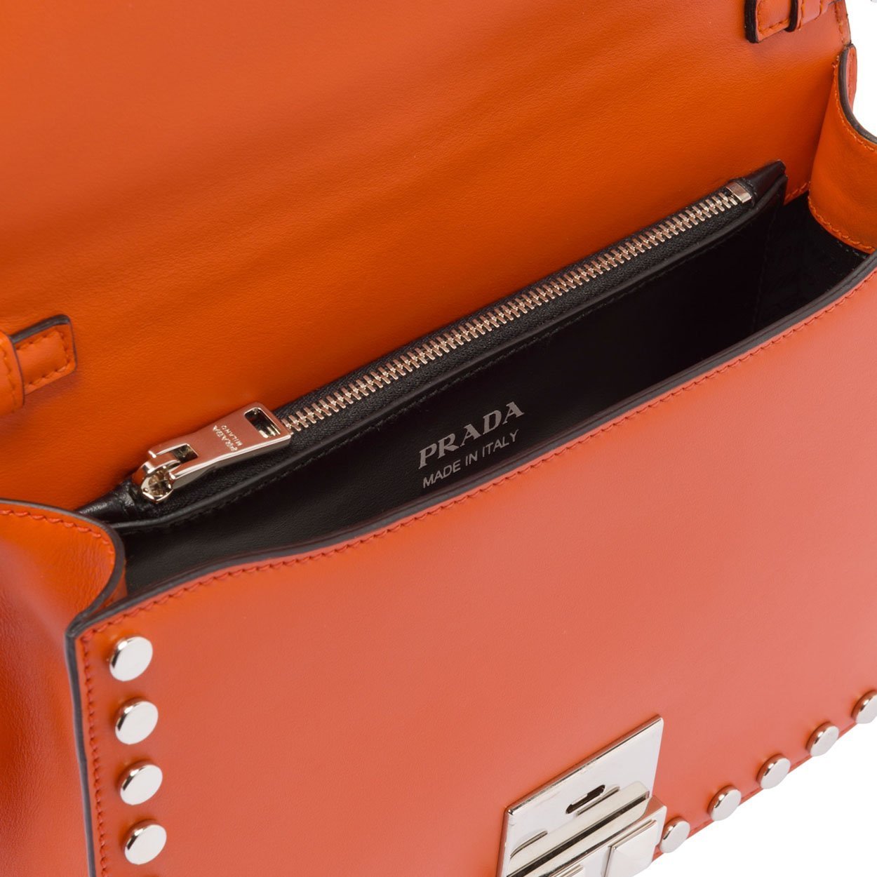 Prada Special Edition 1BD120-2CE9 Women's Orange Elektra Leather Shoulder Bag (PR1010)