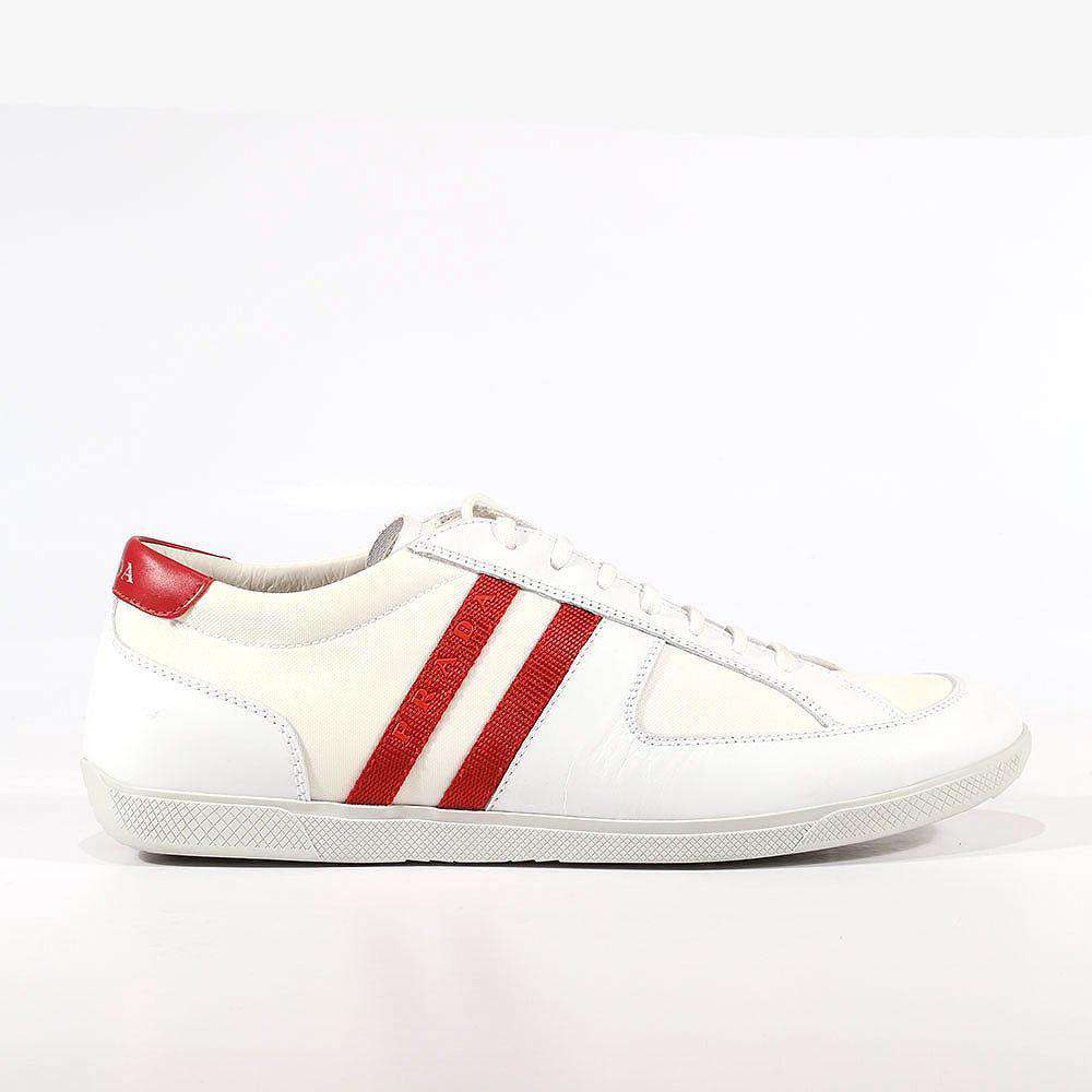 Prada Sports Men's Designer White/Red Sneakers 4E1806 (PRM43)