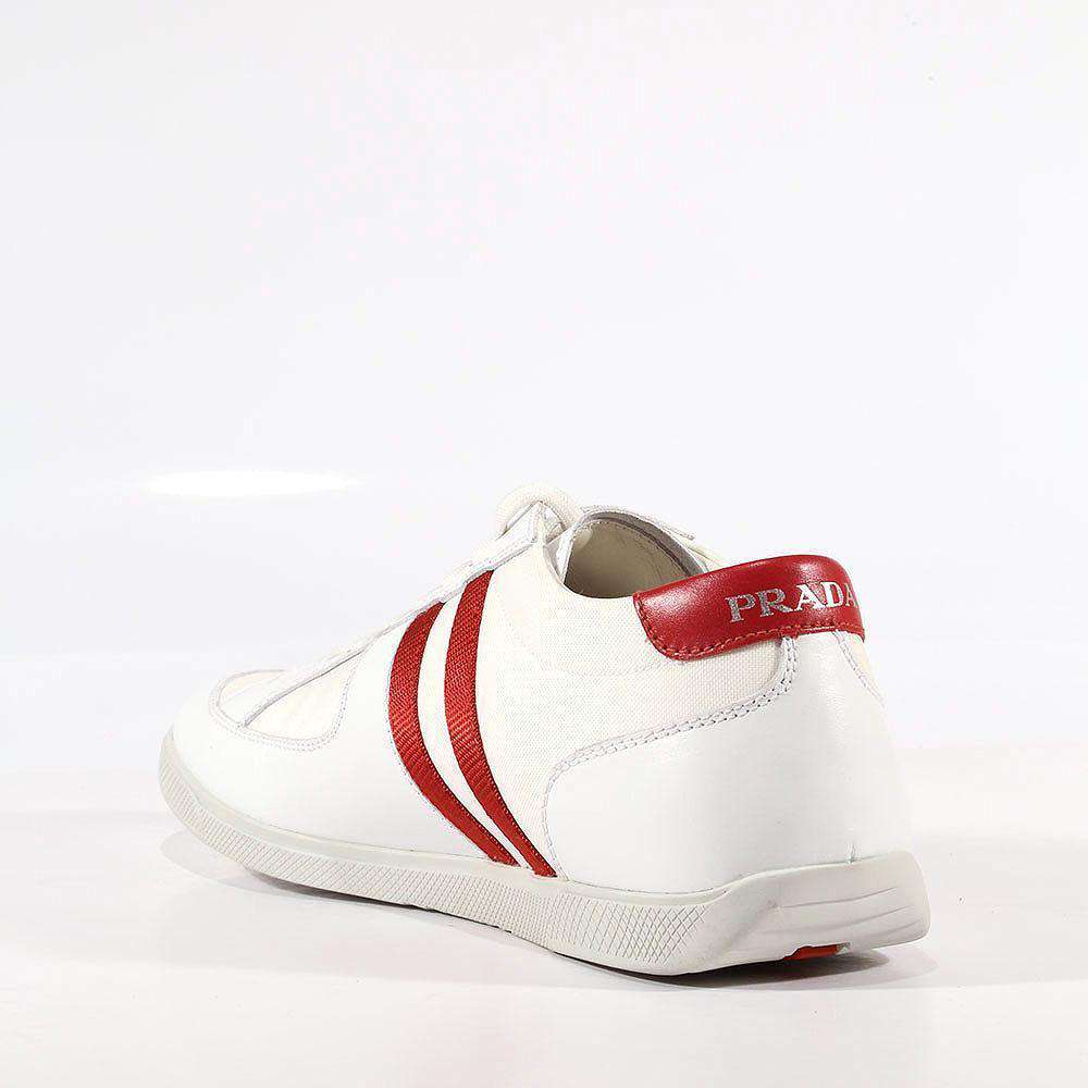 Prada Sports Men's Designer White/Red Sneakers 4E1806 (PRM43)