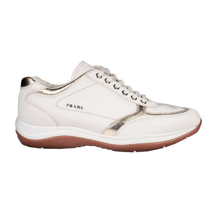 Prada Women's Canvas Silk Talco Platino Laced Sneakers (PRW206)