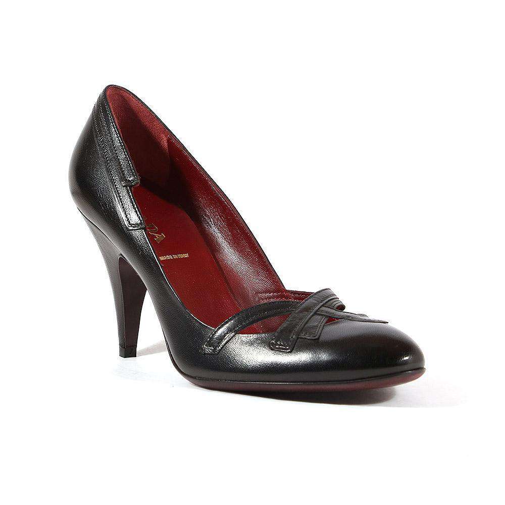 Prada Women's Shoes Black leather Pumps 1P6475 (PRW15)