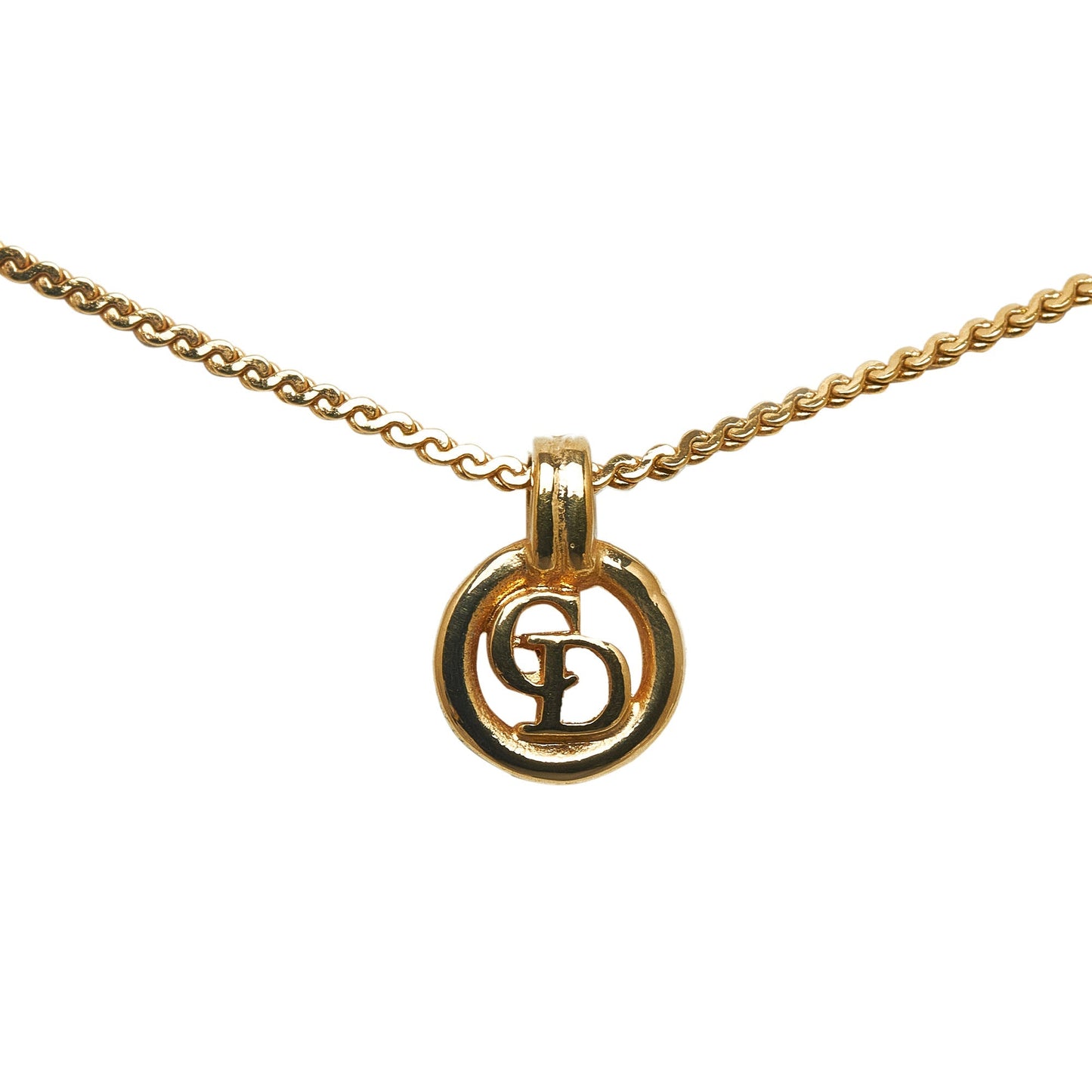 DIOR Logo Pendant Necklace Costume Necklace