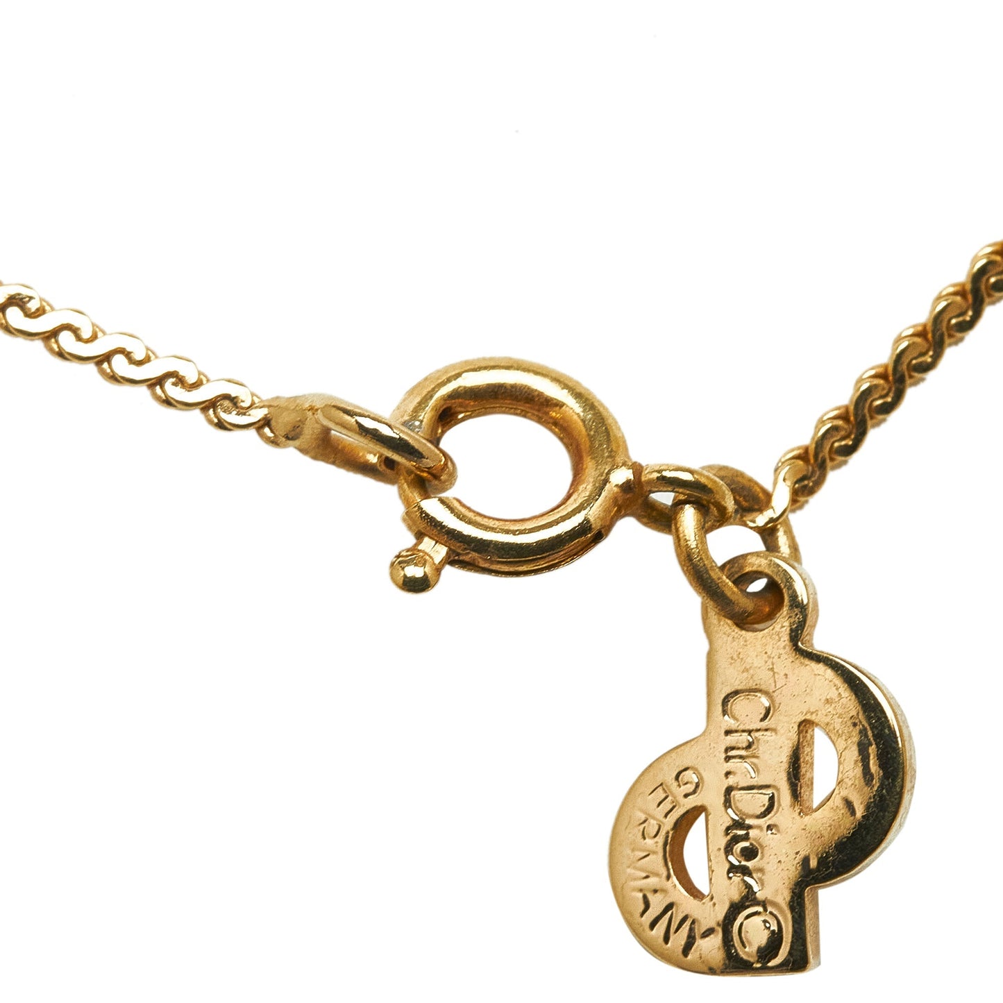 DIOR Logo Pendant Necklace Costume Necklace