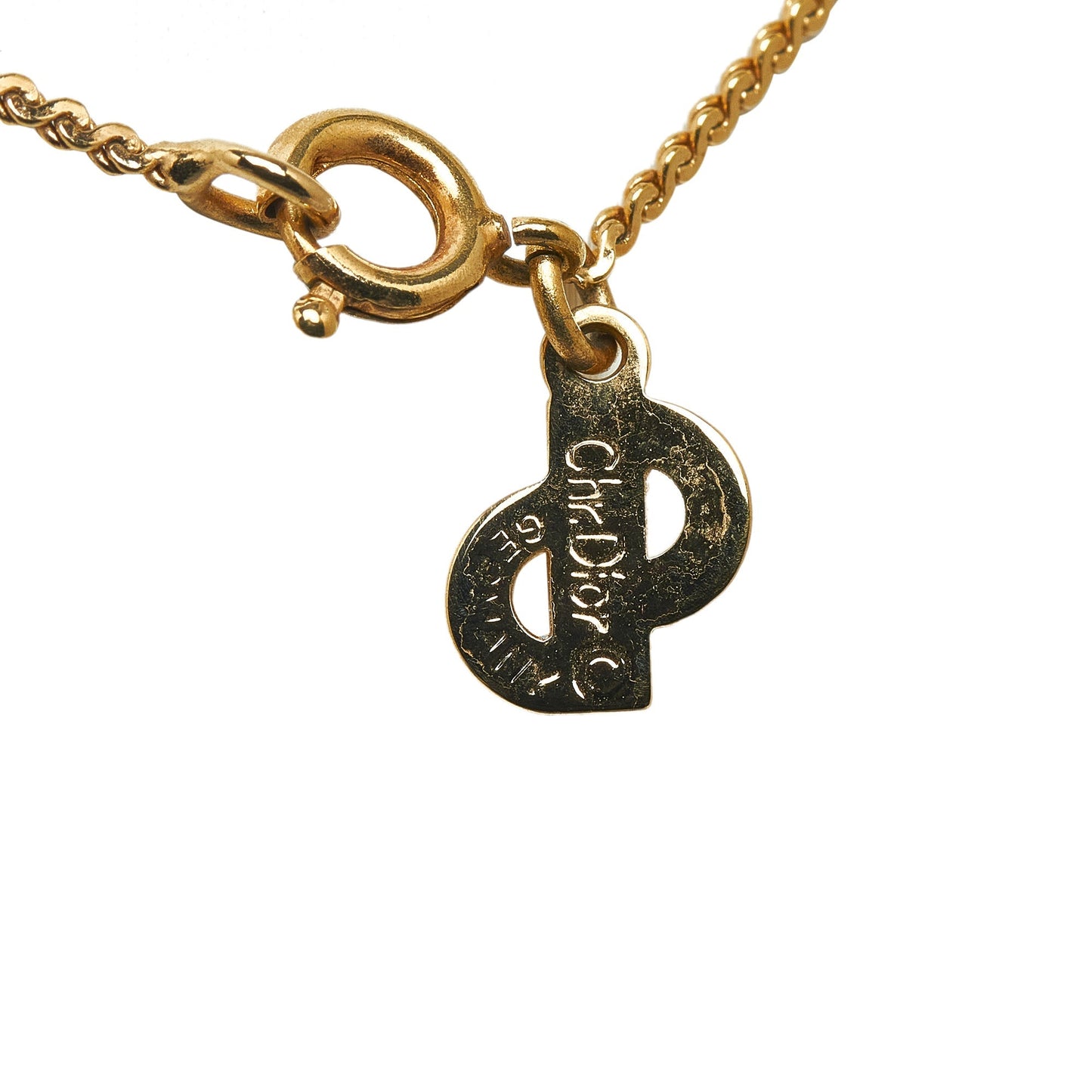 DIOR Logo Pendant Necklace Costume Necklace