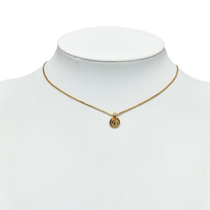 DIOR Logo Pendant Necklace Costume Necklace