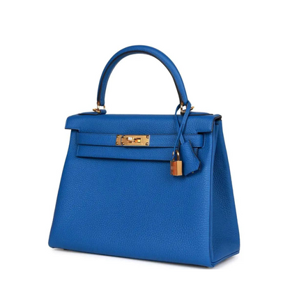 Hermes Kelly Retourne 28 Togo Bleu France Gold Hardware