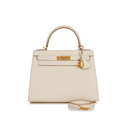 Hermes Kelly Sellier 28 Epsom Craie Gold Hardware