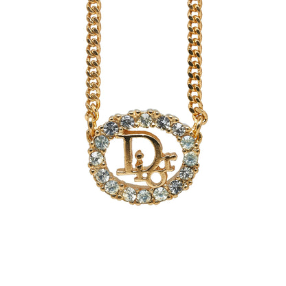 DIOR Rhinestone Pendant Necklace Costume Necklace