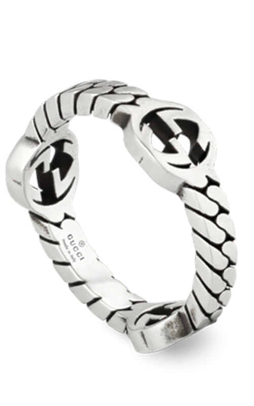 GUCCI Interlocking G Silver Ring YBC661523001