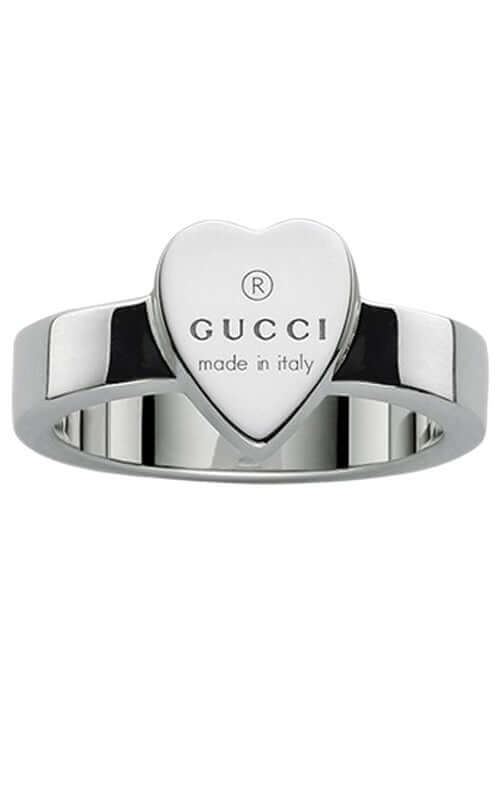 GUCCI Silver Trademark Heart Ring YBC223867001