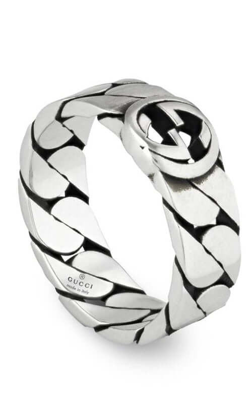 GUCCI Interlocking G Silver Ring YBC661513001