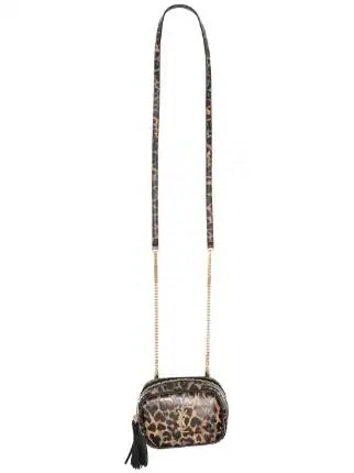 Yves Saint Laurent BABY LOU LEOPARD HEART MONOGRAM TASSEL BAG