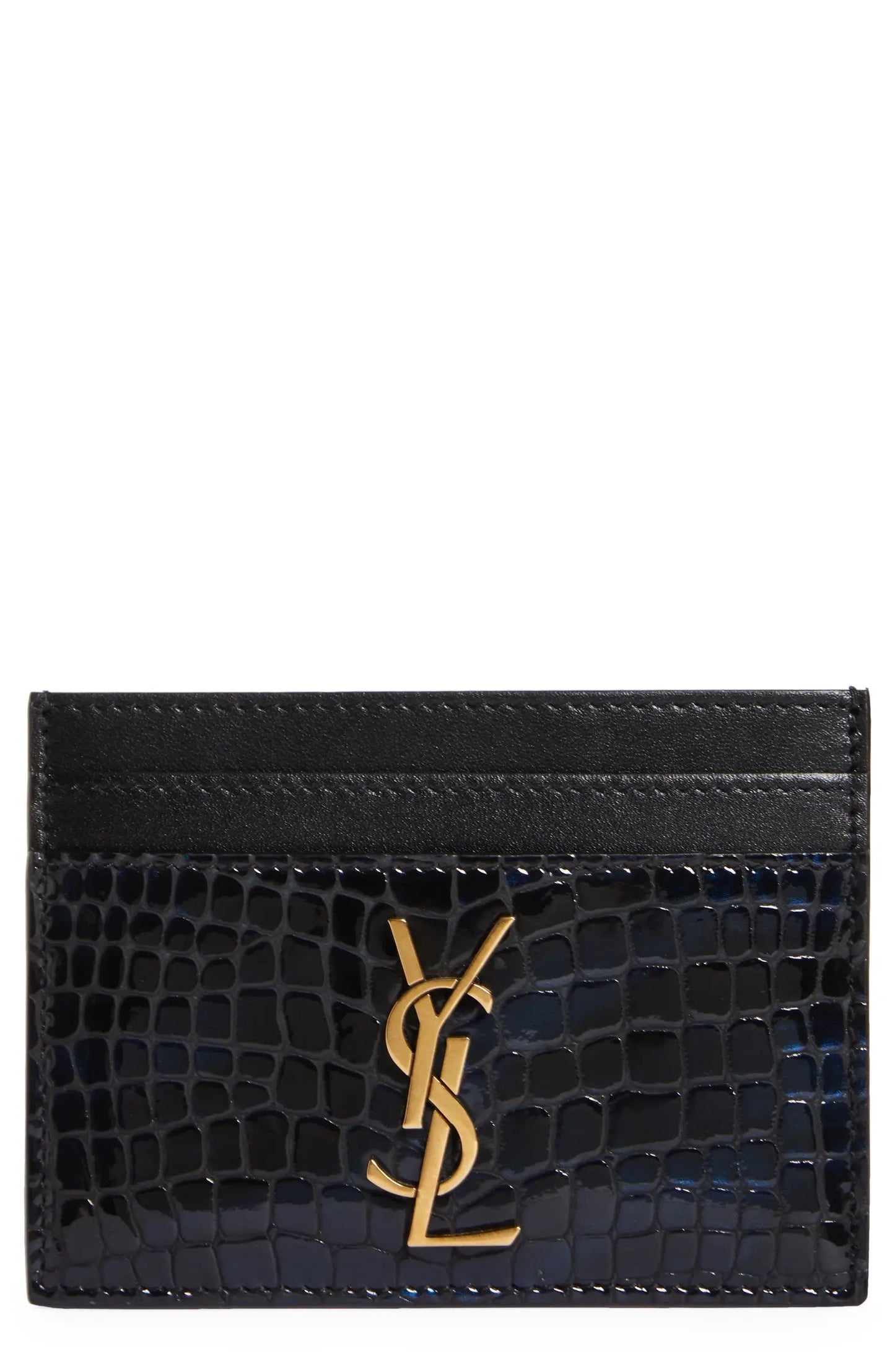 Yves Saint Laurent  LEATHER CASSANDRE CARD CASE