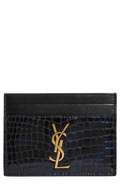 Yves Saint Laurent  LEATHER CASSANDRE CARD CASE