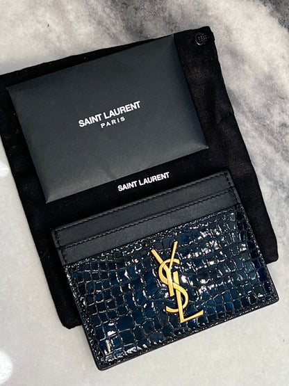 Yves Saint Laurent  LEATHER CASSANDRE CARD CASE