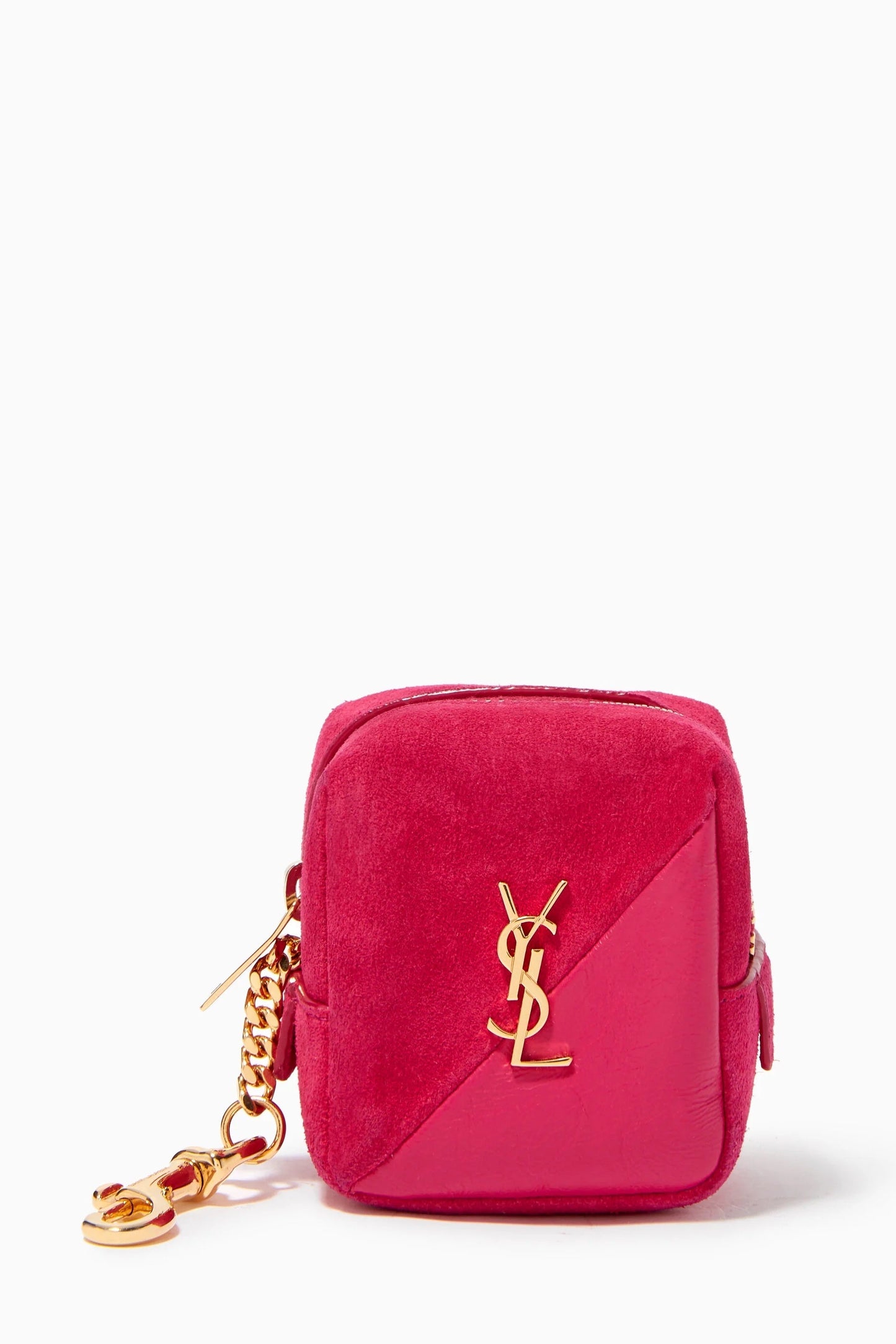 Yves Saint Laurent JAMIE CUBE CHARM IN SUEDE AND LAMBSKIN