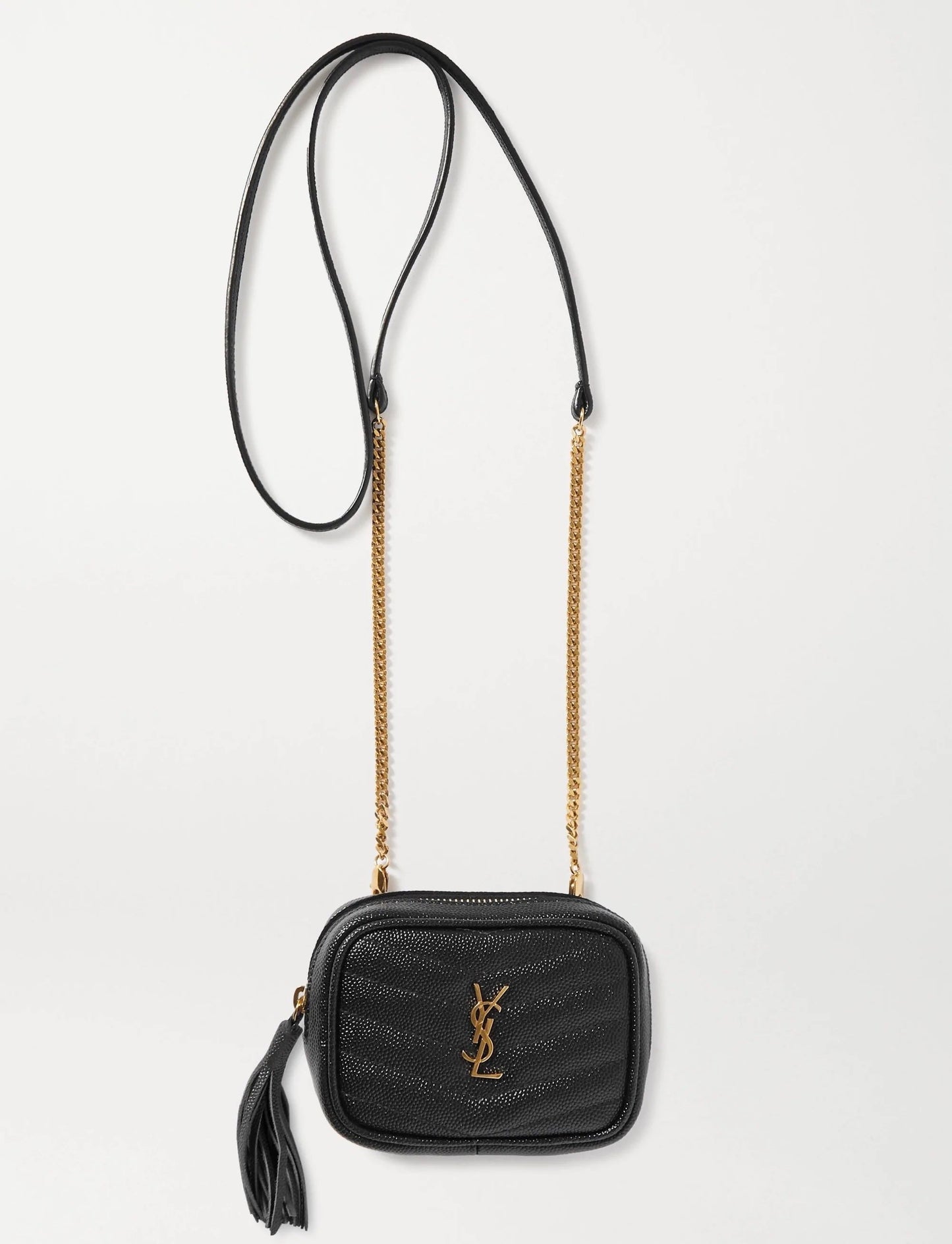 Yves Saint Laurent LOU BABY QUILTED GRAIN DE POUDRE LEATHER CHAIN BAG