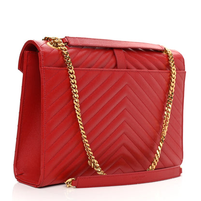 Yves Saint Laurent CHEVRON MATELASSE MONOGRAM LARGE SATCHEL Bag