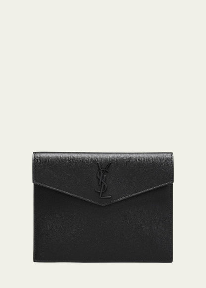 Yves Saint Laurent UPTOWN BABY GRAINED LEATHER CLUTCH/WALLET