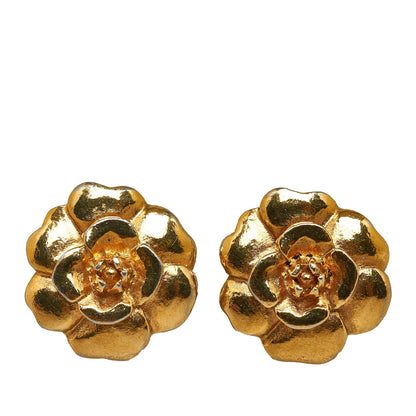 CHANEL Camellia Clip-on Earrings Costume Earrings