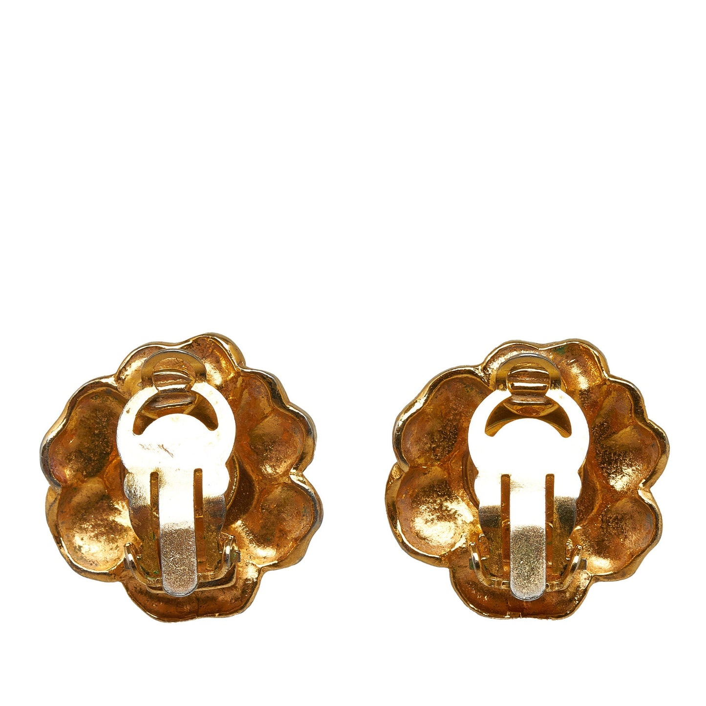 CHANEL Camellia Clip-on Earrings Costume Earrings