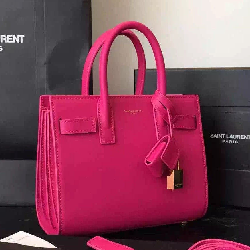 Yves Saint Laurent Nano Sac De Jour Bag In Rosy Leather