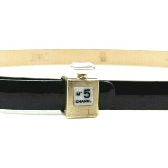 CHANEL - B12 A Slim Black Belt - Perfume No.5 Bottle Buckle - 75 / 30