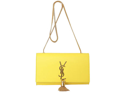 Yves Saint Laurent Small Monogramme Bag In Original Leather Yellow