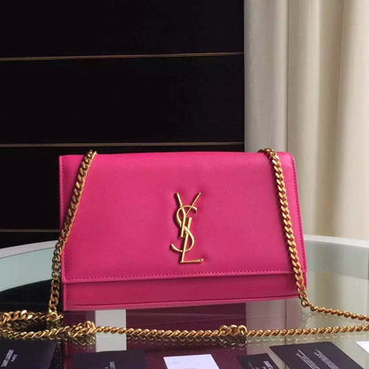 Yves Saint Laurent Medium Monogram Satchel In Rosy Leather